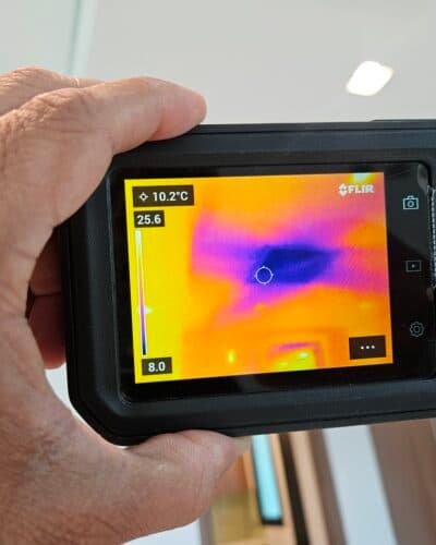 Wall finish defect marked during snagging