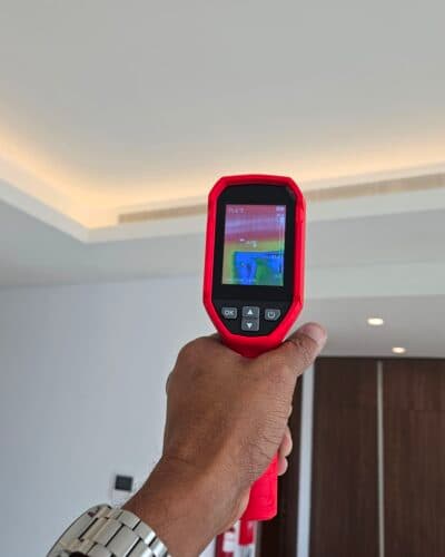 Checking wall level and finish